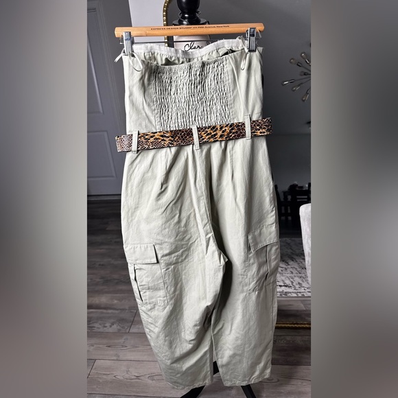 Zara Olive Green Zara Long Cargo Jumpsuit - Picture 8 of 12